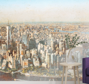 Tapisserie villes et pays vue aérienne de manhattan - TenStickers