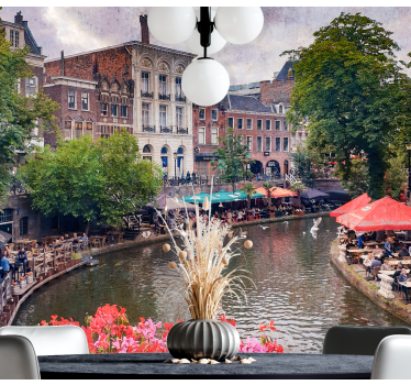 Tapisserie villes et pays vue charmante sur canal - TenStickers