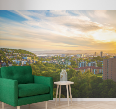 Tapisserie villes et pays vue du paysage urbain - TenStickers