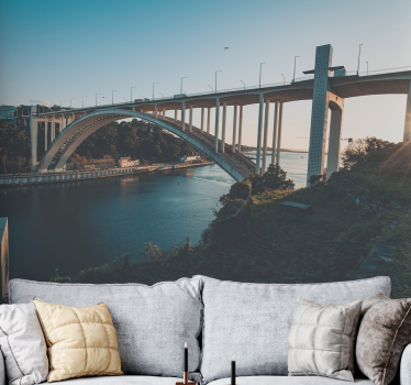Tapisserie villes et pays vue du pont architectural - TenStickers