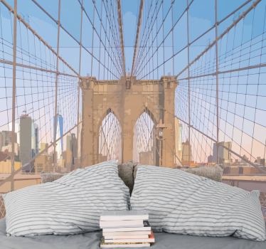 Tapisserie villes et pays vue du pont de brooklyn - TenStickers