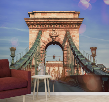 Tapisserie villes et pays vue du pont des chaînes - TenStickers
