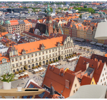 Tapisserie villes et pays vue historique du paysage urbain - TenStickers