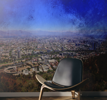 Tapisserie villes et pays vue panoramique floue - TenStickers