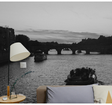 Tapisserie villes et pays vue sur la rivière paris - TenStickers