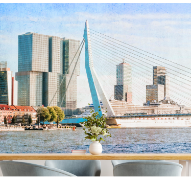 Tapisserie villes et pays vue sur la skyline de rotterdam - TenStickers
