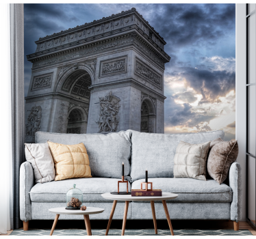 Tapisserie paris vue sur l'arc de triomphe - TenStickers