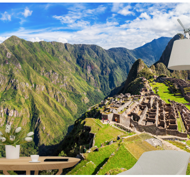Tapisserie villes et pays vue sur le machu picchu - TenStickers