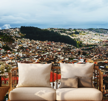 Tapisserie villes et pays vue sur le paysage urbain andin - TenStickers
