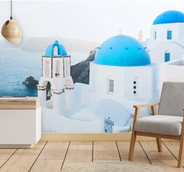 Tapisserie villes et pays vues côtières de santorin - TenStickers