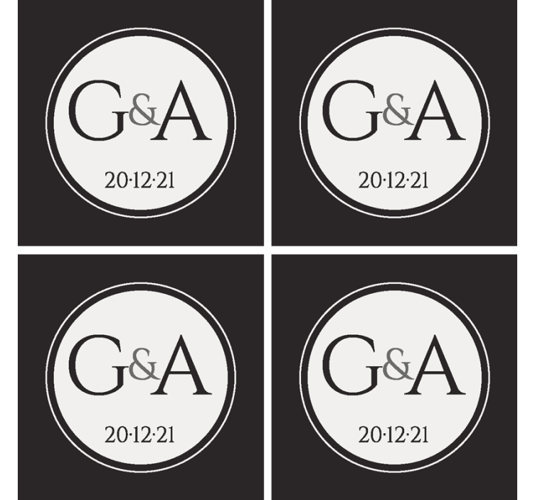 Dessous de verre de mariage classique personnalisé - TenStickers