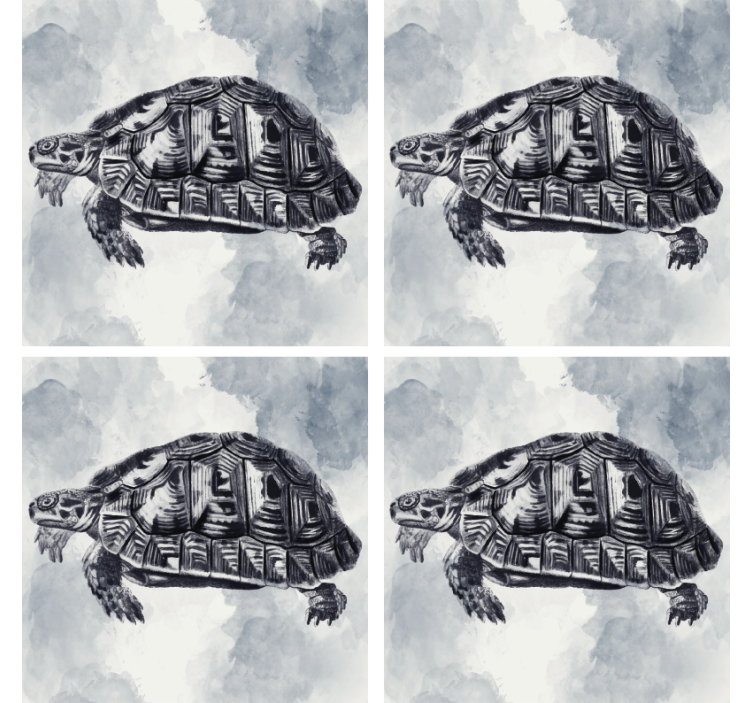 Sous verre bière illustration artistique de tortue - TenStickers