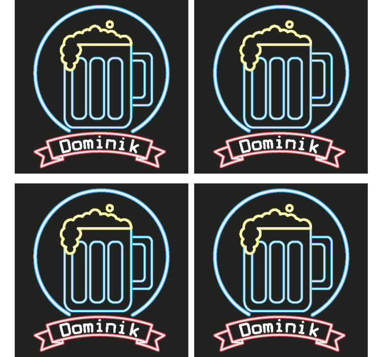 Dessous de verre personnalisable Bière néon - TenStickers