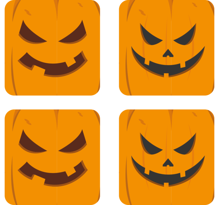 Différents sous-verres citrouilles halloween - TenStickers