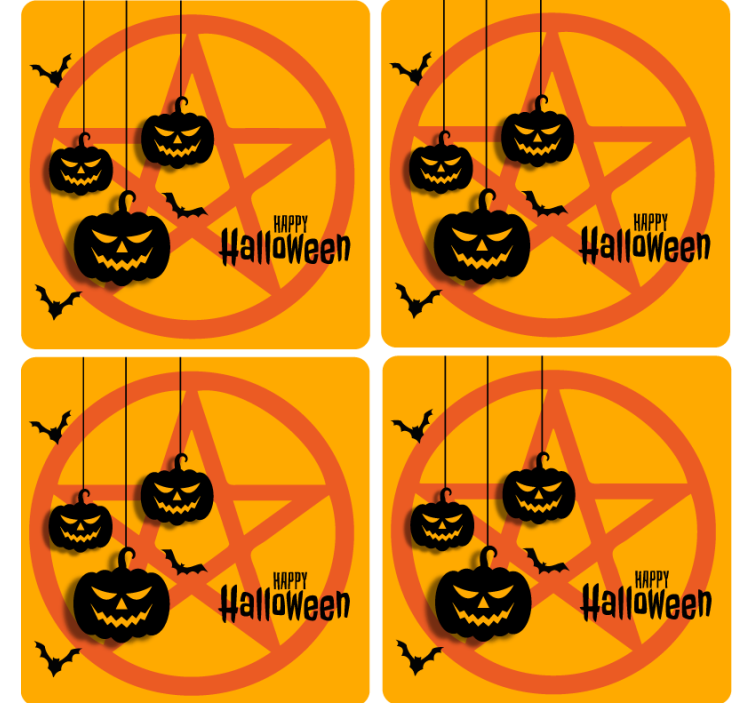 Sous verre Halloween motif de citrouille effrayant - TenStickers