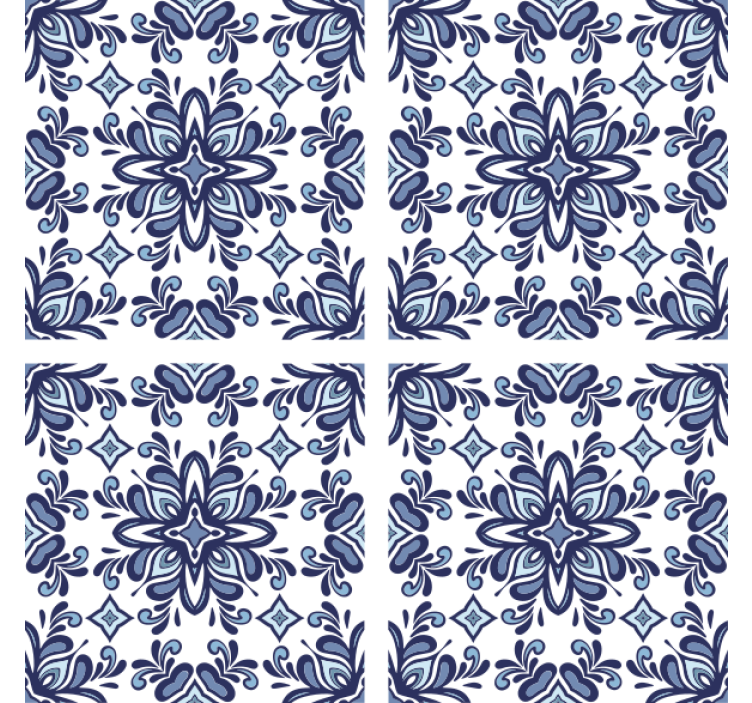 Dessous de verre en carreaux Style marocain bleu - TenStickers