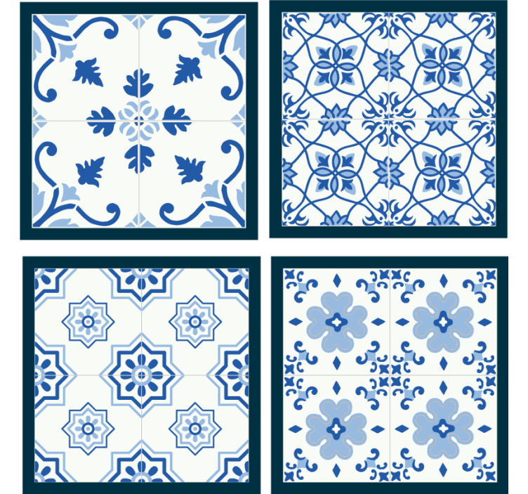 Dessous de verre en pack carreaux arabesque - TenStickers