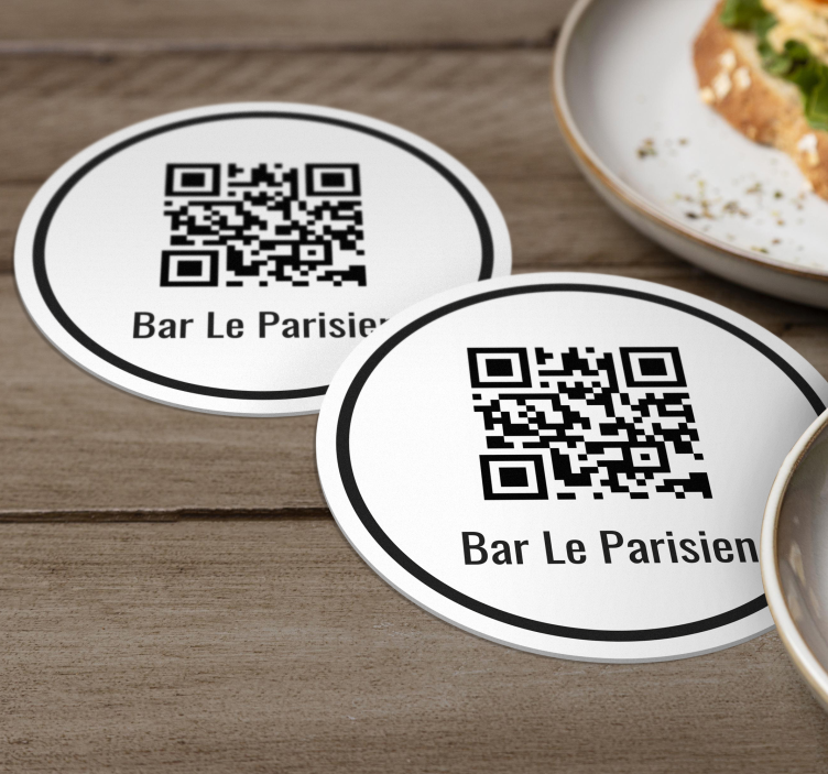 Dessous de verre code QR personnalisable - TenStickers