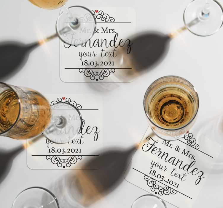 dessous de verre mariage Monsieur et madame - TenStickers