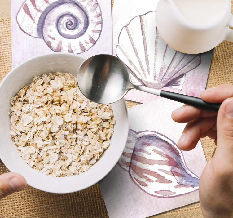 Sous verre aquarelles de coquillages naturels - TenStickers