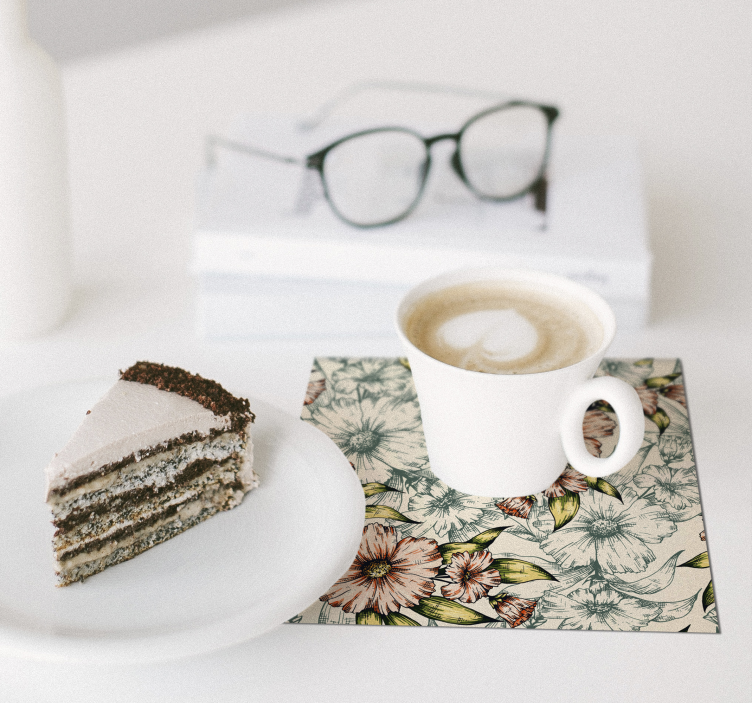 Sous verre art de motif floral - TenStickers