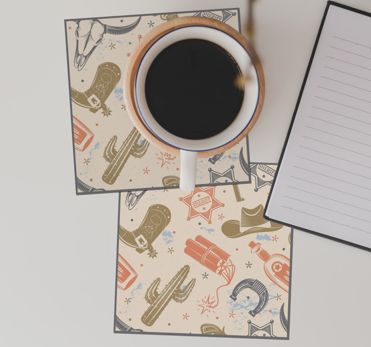 Sous verre bière éléments thème cowboy - TenStickers