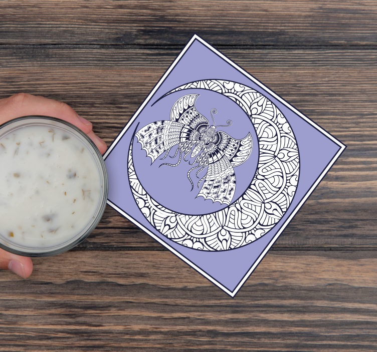 Sous verre bière emblème de papillon complexe - TenStickers