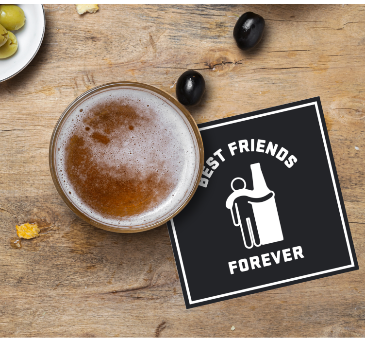 Sous verre bière meilleurs amis et bière - TenStickers