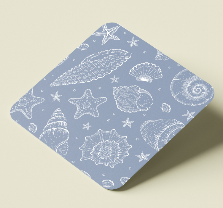 Sous verre bière motif coquillages et étoiles - TenStickers