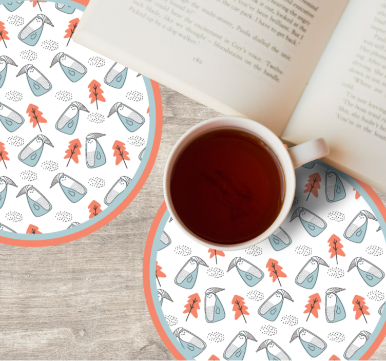 Sous verre bière motif feuilles original - TenStickers