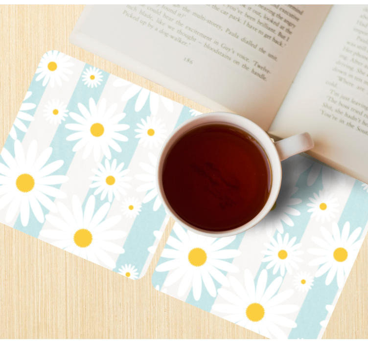 Sous verre bière motif floral marguerite - TenStickers