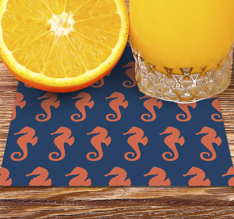 Sous verre bière motif hippocampe - TenStickers