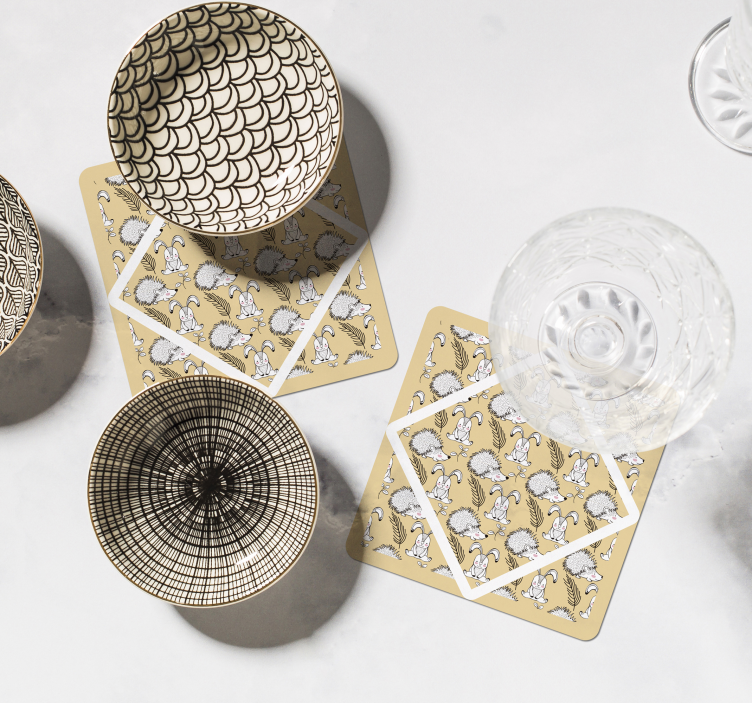 Sous verre bière motifs animaux fantaisistes - TenStickers