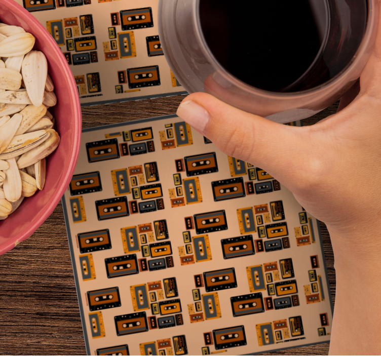 Sous verre bière motifs cassette vintage - TenStickers