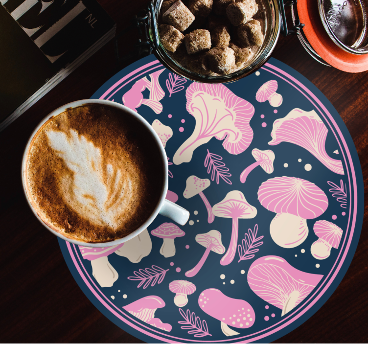 Sous verre bière motifs champignons fantaisistes - TenStickers