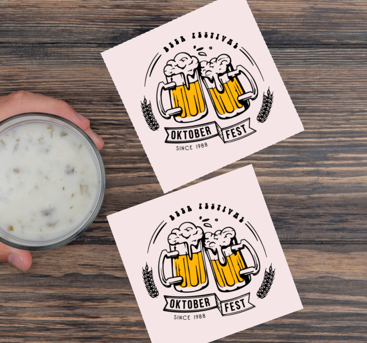 Sous verre bière oktober fest santé - TenStickers