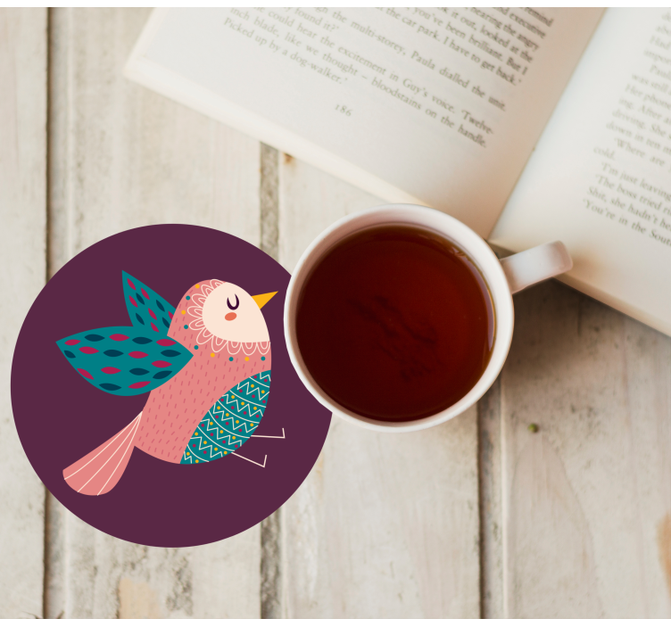 Sous verre bière personnage d'oiseau fantaisiste - TenStickers