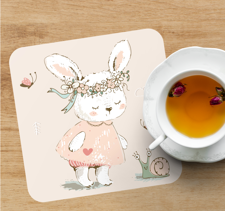 Sous verre bière personnage lapin fantaisiste - TenStickers