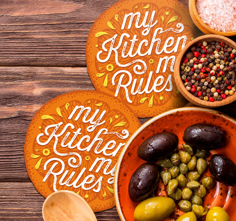 Sous verre bière règles de cuisine texte - TenStickers