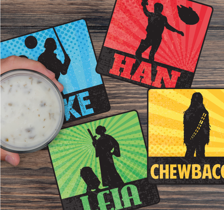 Sous verre bière silhouettes de personnages iconiques - TenStickers