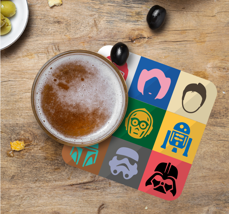 Sous verre bière visages de personnages iconiques - TenStickers