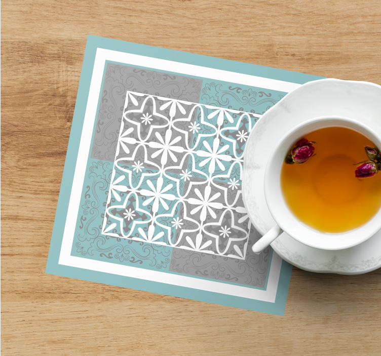 Sous verre carreaux emblème botanique détaillé - TenStickers