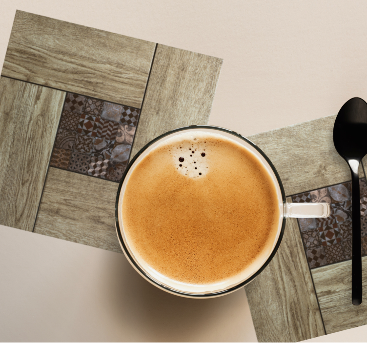 Sous verre carreaux motif texture bois - TenStickers