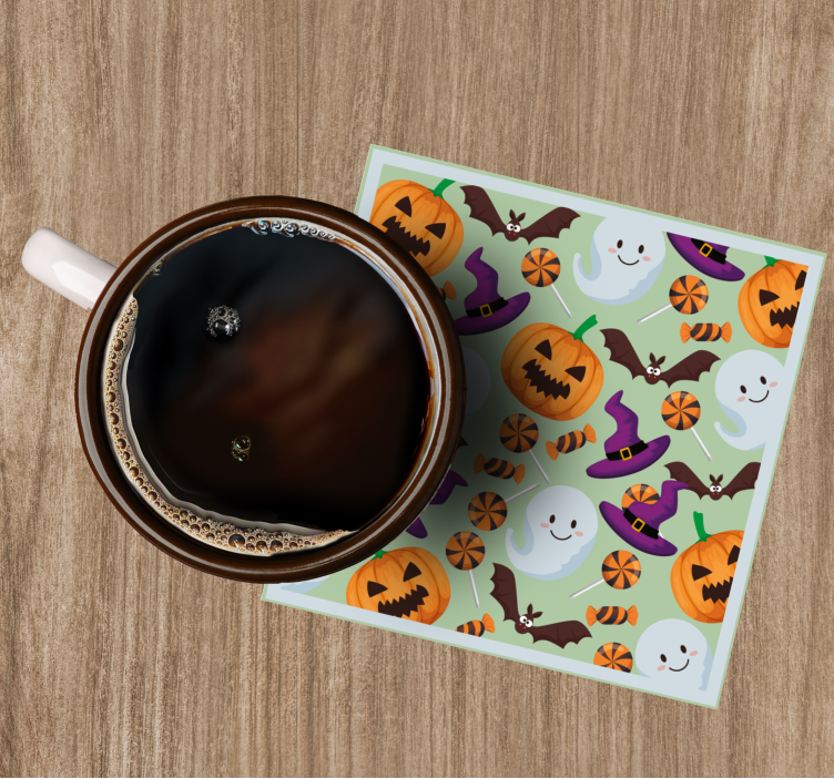 Sous verre halloween motif citrouilles et fantômes - TenStickers
