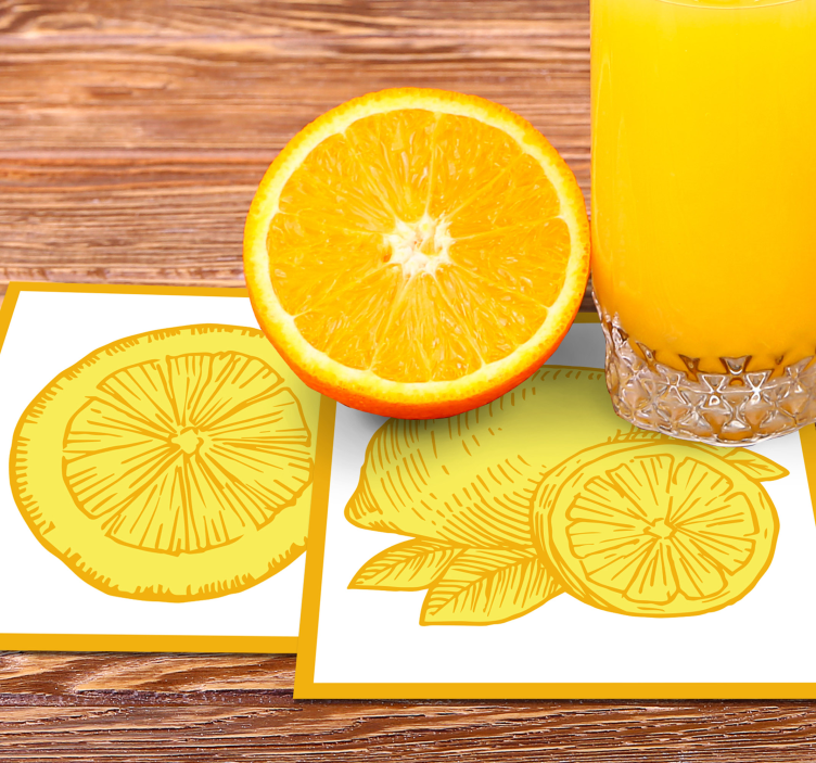 Sous verre illustrations de fruits citrus - TenStickers