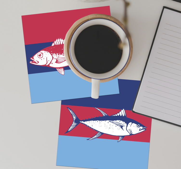 Sous verre illustrations de poissons stylisés - TenStickers
