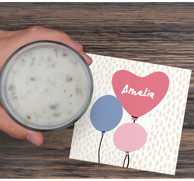 Sous verre mariage trio de ballons en forme de cœur - TenStickers