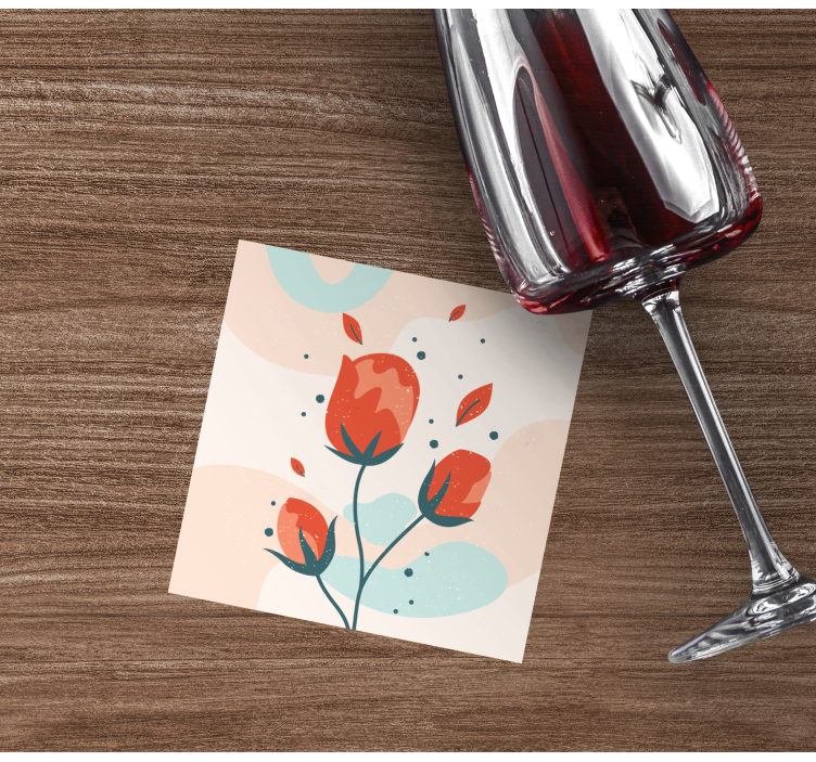 Sous verre moderne arrangement floral élégant - TenStickers