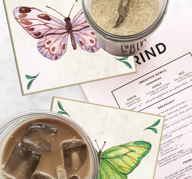 Sous verre moderne art de papillon vibrant - TenStickers