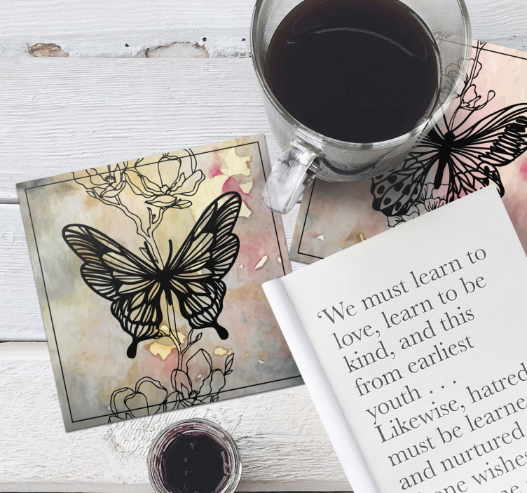 Sous verre moderne motif de papillon élégant - TenStickers